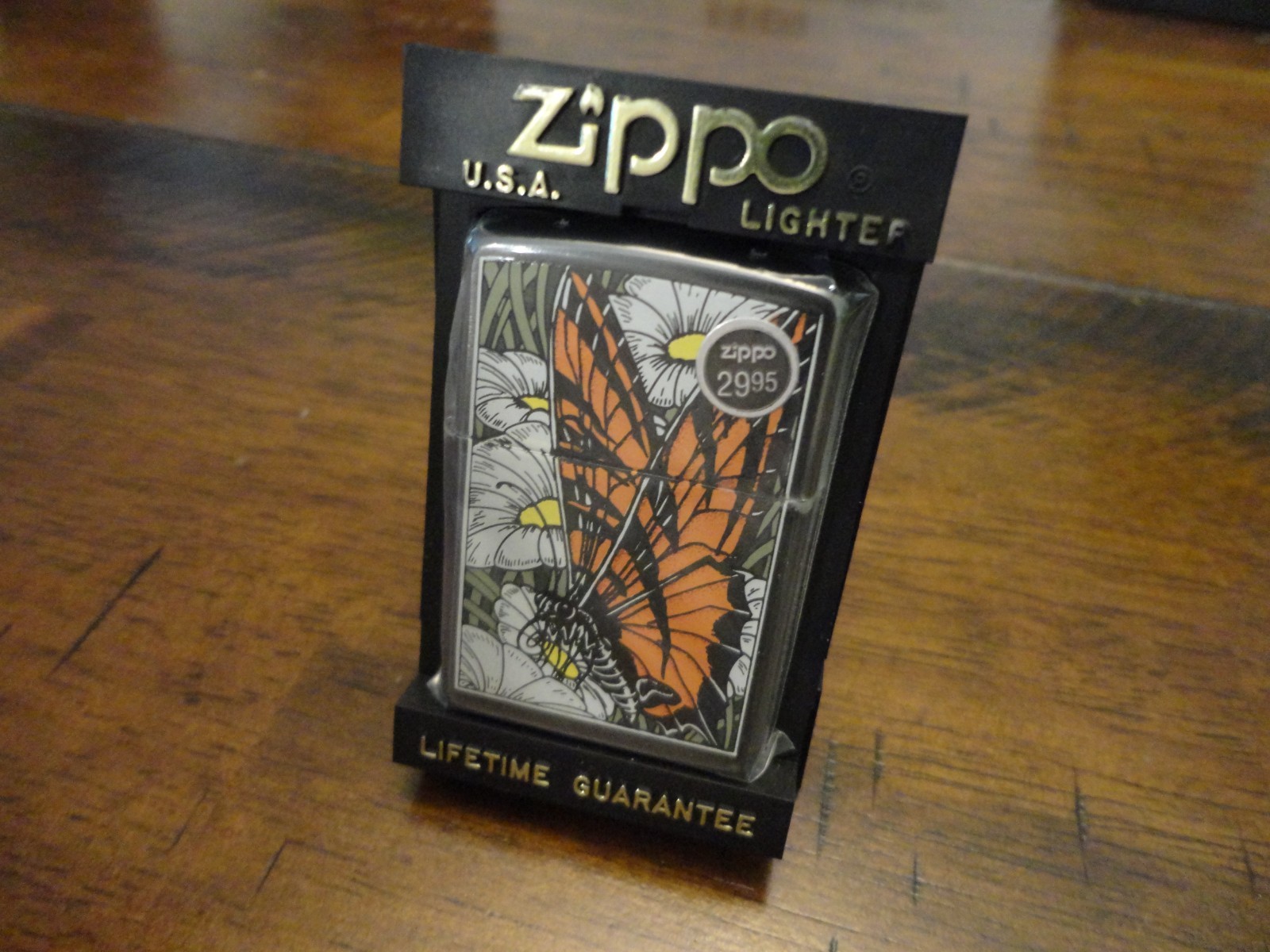 BARRETT-SMYTHE BUTTERFLY ZIPPO LIGHTER MINT IN BOX 1995