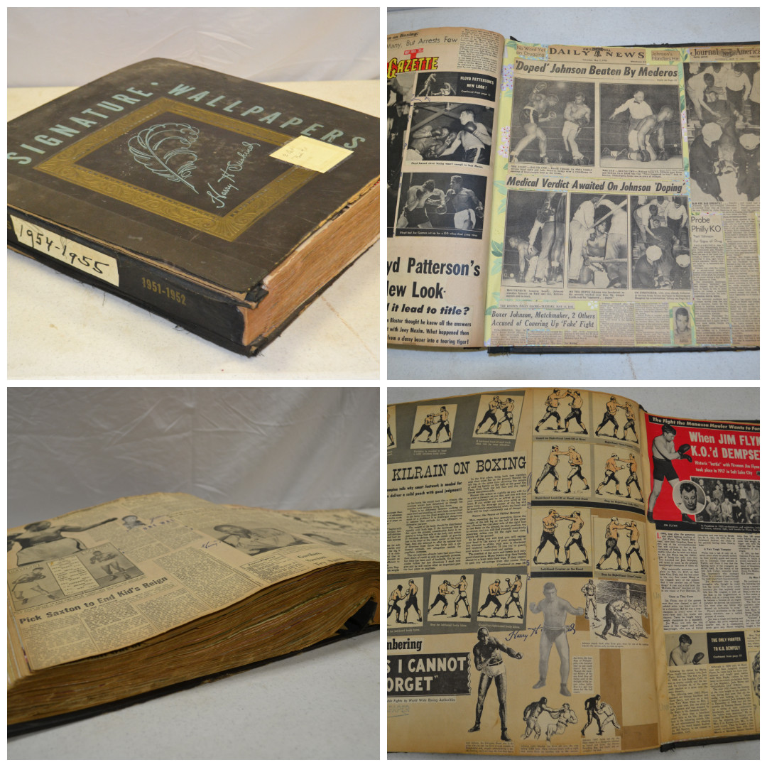 Massive Handmade Boxing Scrapbook From 1954-1955, 250 Pages - HS-A5
