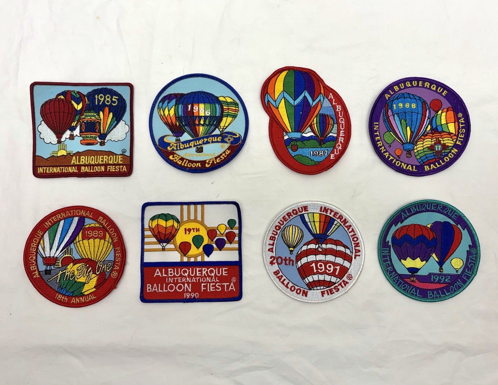 Albuquerque Vintage BALLOON FIESTA PATCHES Collectible Years 8 total 1985-1992
