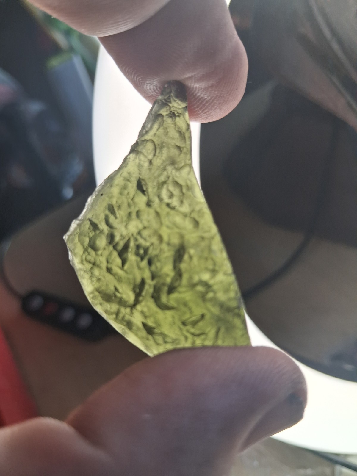 Authentic Raw Moldavite Specimen (63.65 ct / 12.73g) Genuine see thru green AAA