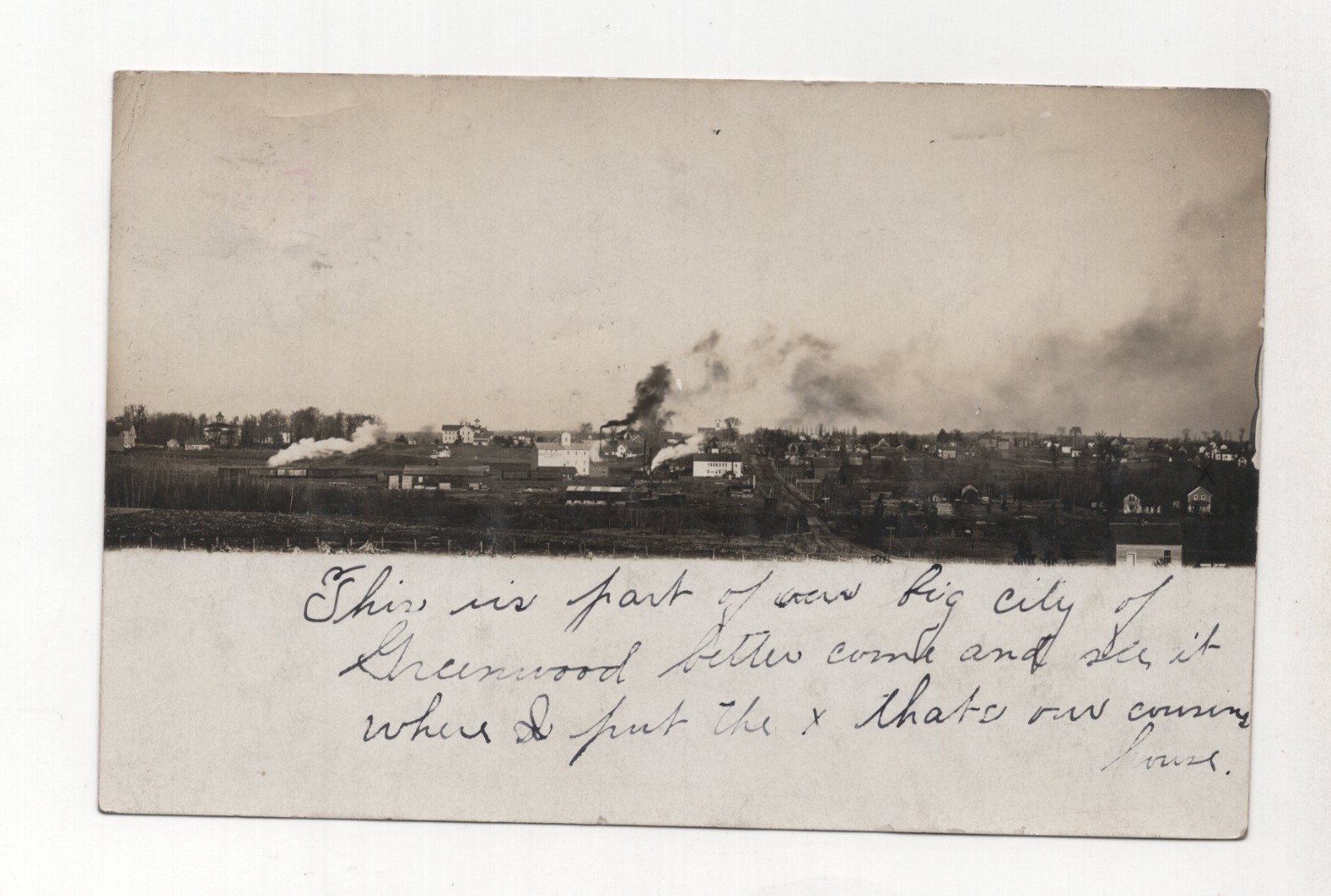 Us Grenwood Wi 1908 Real Photo Postcard To Plymouth