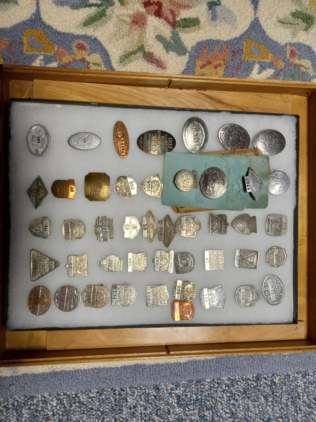 Illinois Antique chauffeur badges 