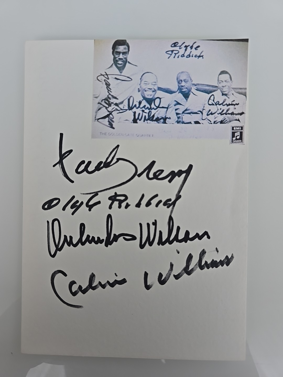 THE GOLDEN GATE QUARTET completely original signed index card A6