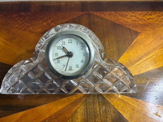 Vintage German Made Crystal Clock - Needs Winding