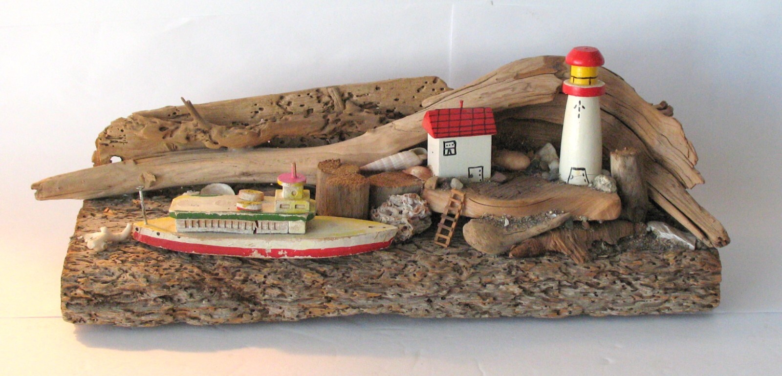 Vintage Maine Tourist Souvenir Folk Art Coastal Lighthouse Nautical Maritime