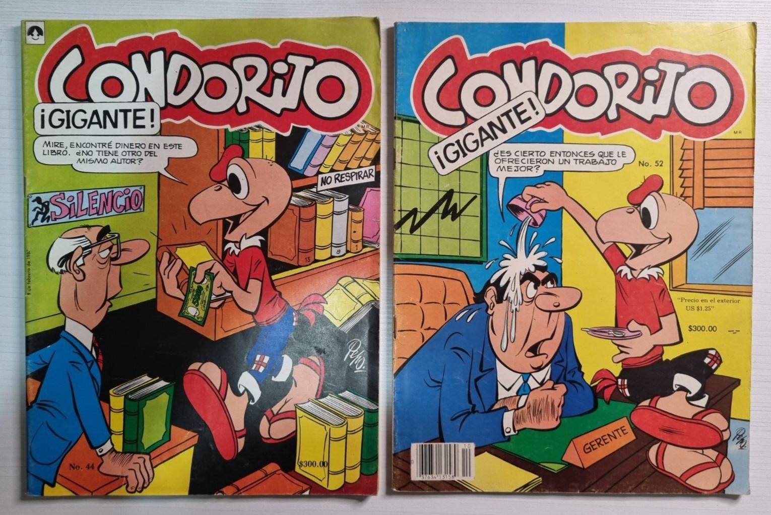 Condorito Gigante #44 and #52 Mexican Cartoon Comic Book - Mexico 1987