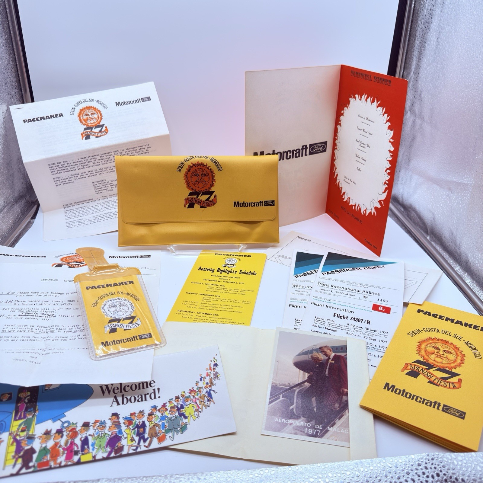 Vintage 1977 Ford Motorcraft Pacemaker Dealer Trip Memorabilia Spanish Fiesta’77