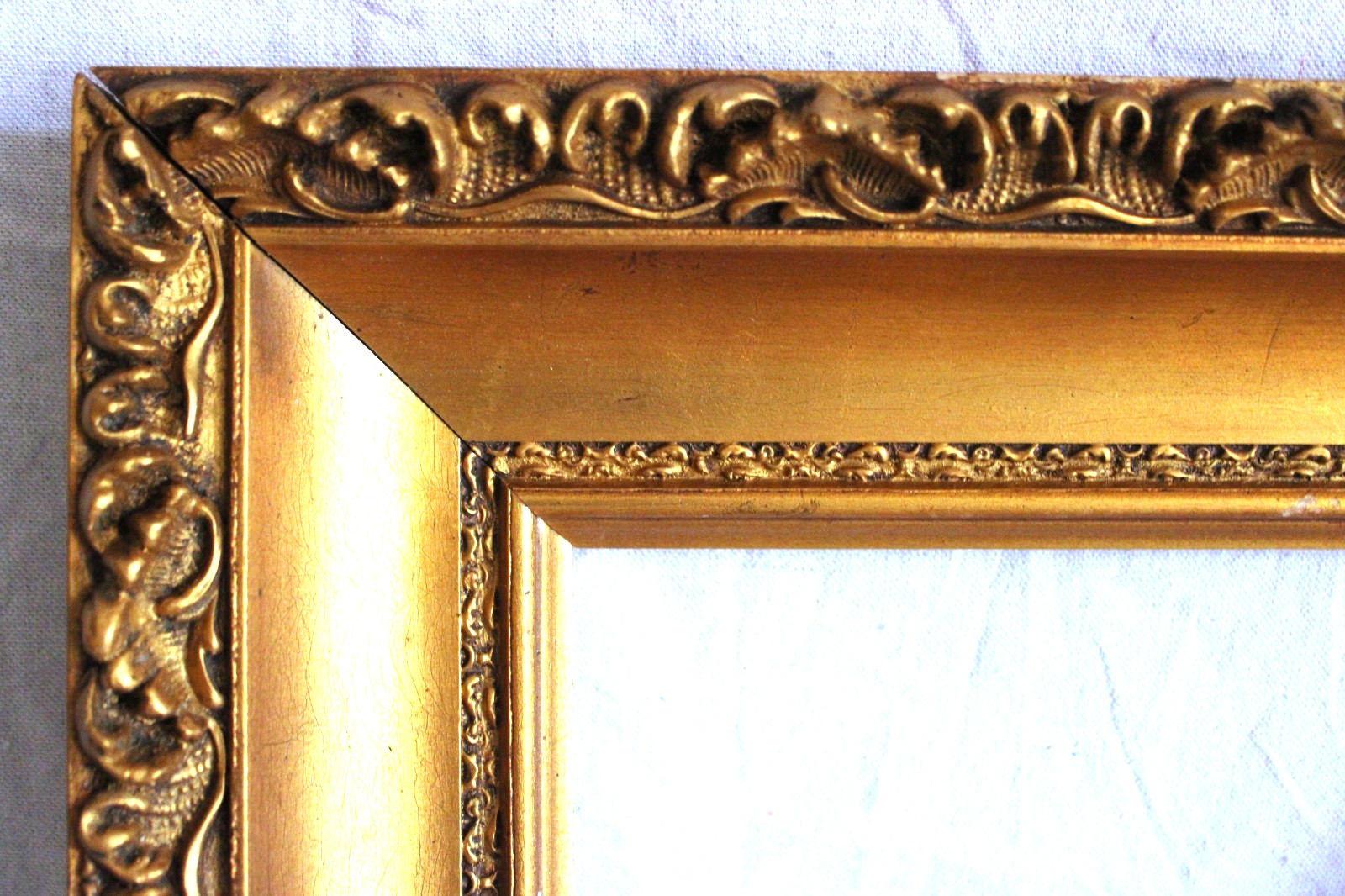 VINTAGE FITS 8 X 10 GOLD GILT PICTURE FRAME WOOD FINE ART VICTORIAN ORNATE DEEP