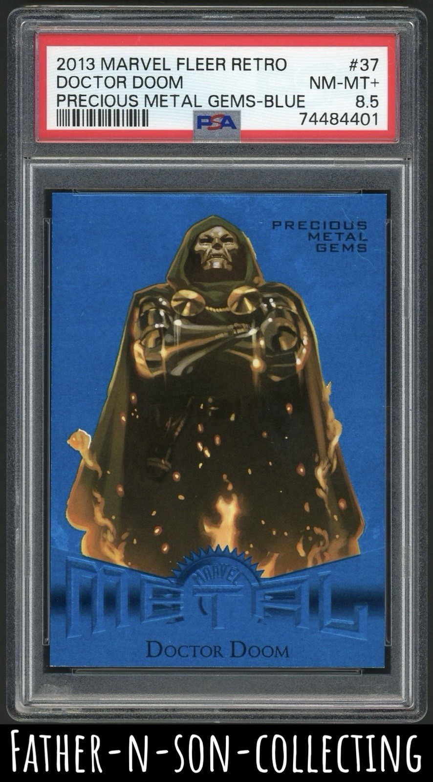 2013 DR DOOM PSA 8.5 44/50 Marvel Precious Metal Gems BLUE PMG Fleer Retro #37