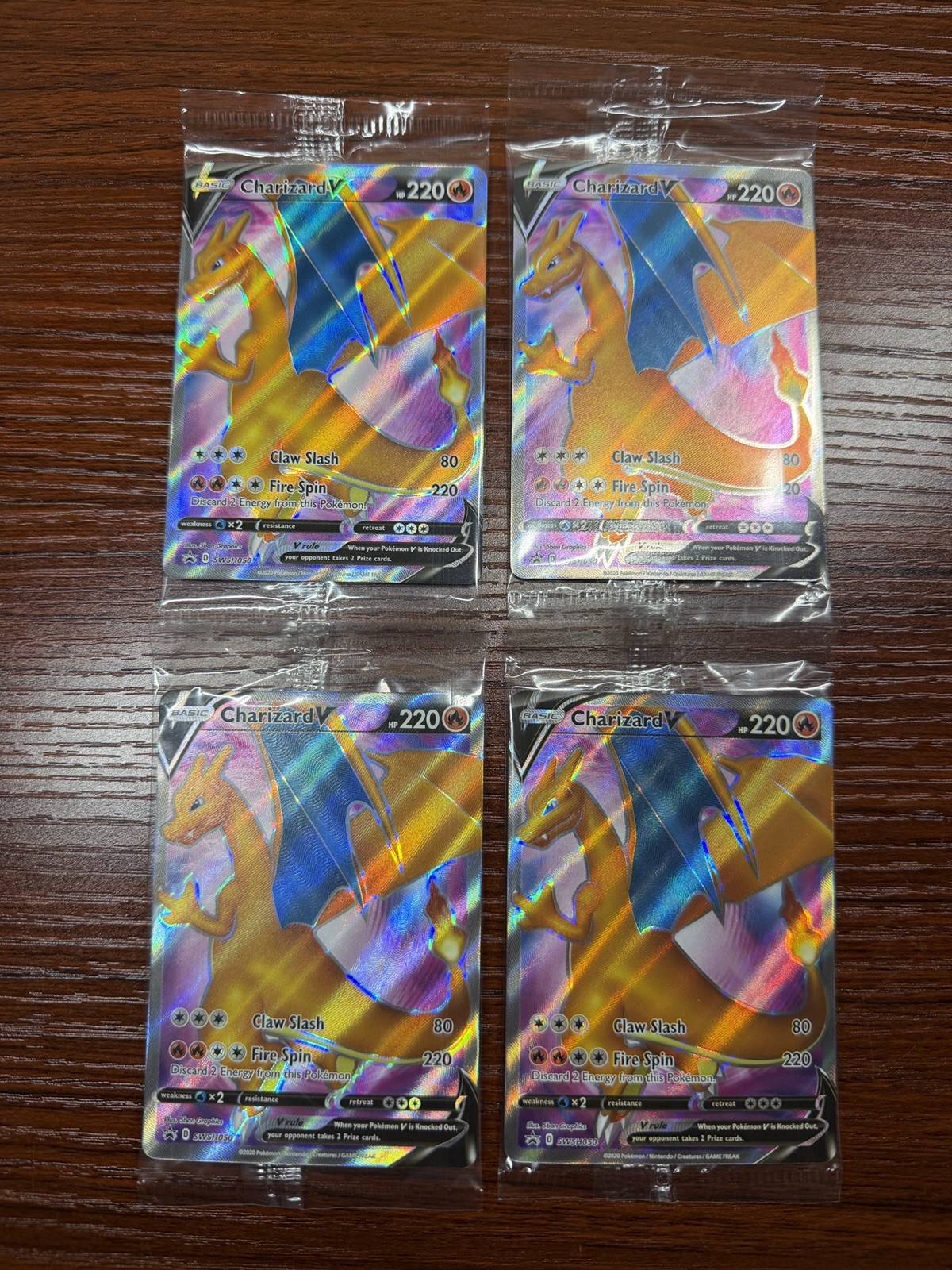 (4) SEALED Pokémon TCG Champions Path Charizard V Promo SWSH050 Cards New