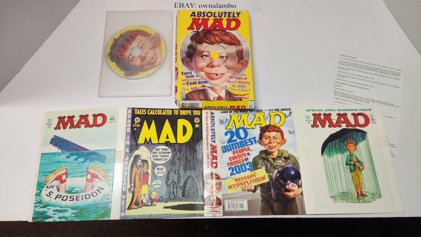 ABSOLUTELY MAD, DVD-ROM RARE collection every Mad magazine 1952 - 2005