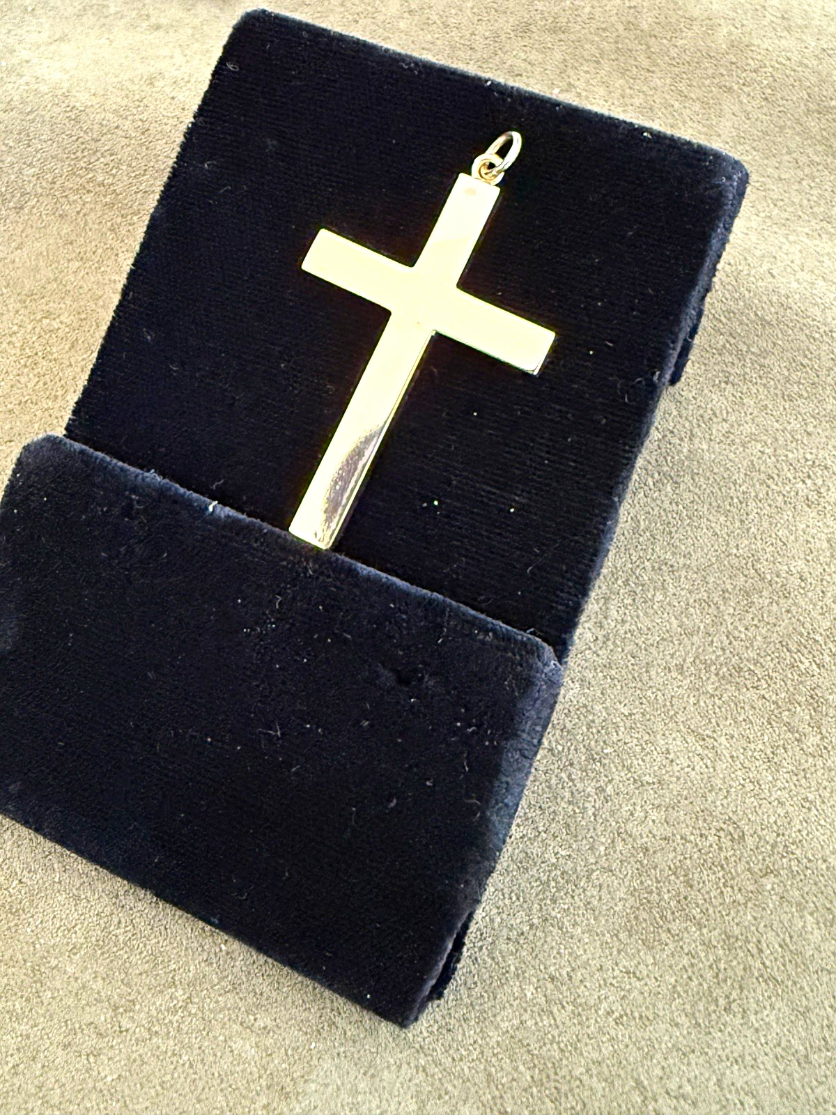 10K Yellow Gold Christianity Christian Cross Pendant Crucifix Religious Signed 