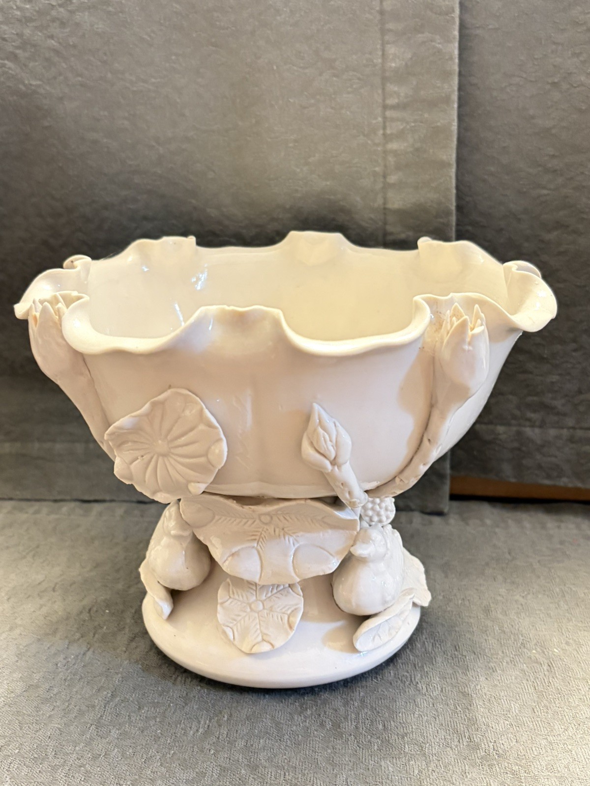 Vintage Chinese Lotus Blanc de Chine Bowl