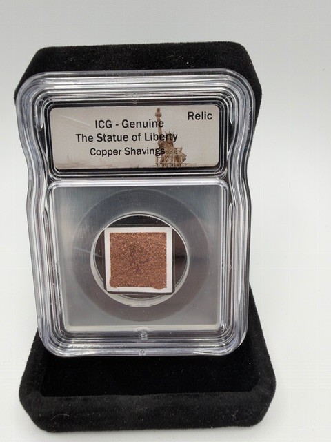 REAL Statue of Liberty Copper Shavings ICG Encapsulated Genuine Relic American