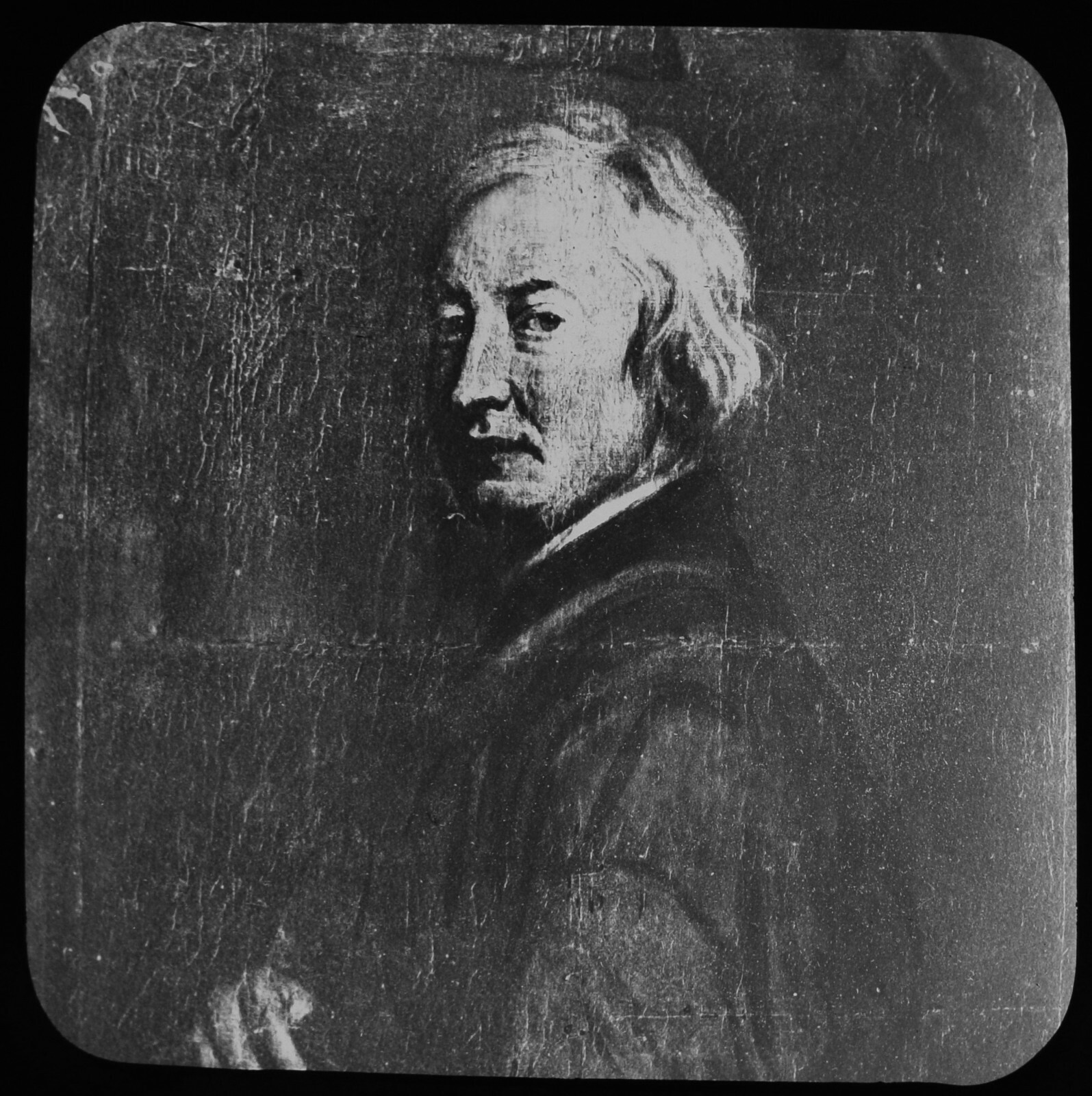 ANTIQUE Magic Lantern Slide PORTRAIT OF JOHN DRYDEN C1890 ILLUSTRATION 