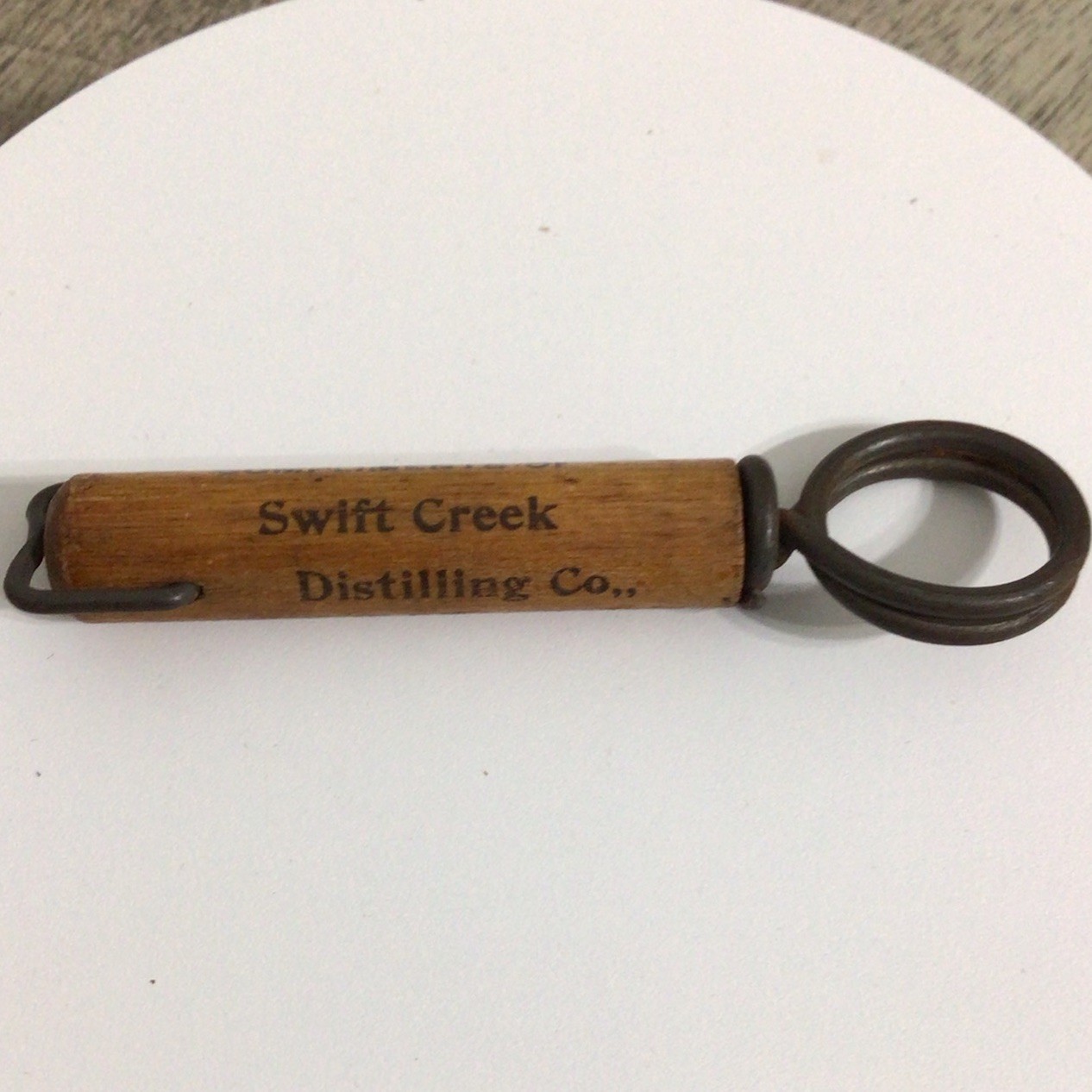 Swift Creek Distilling Corkscrew Wood Covered Louisville KY Antique Advertising