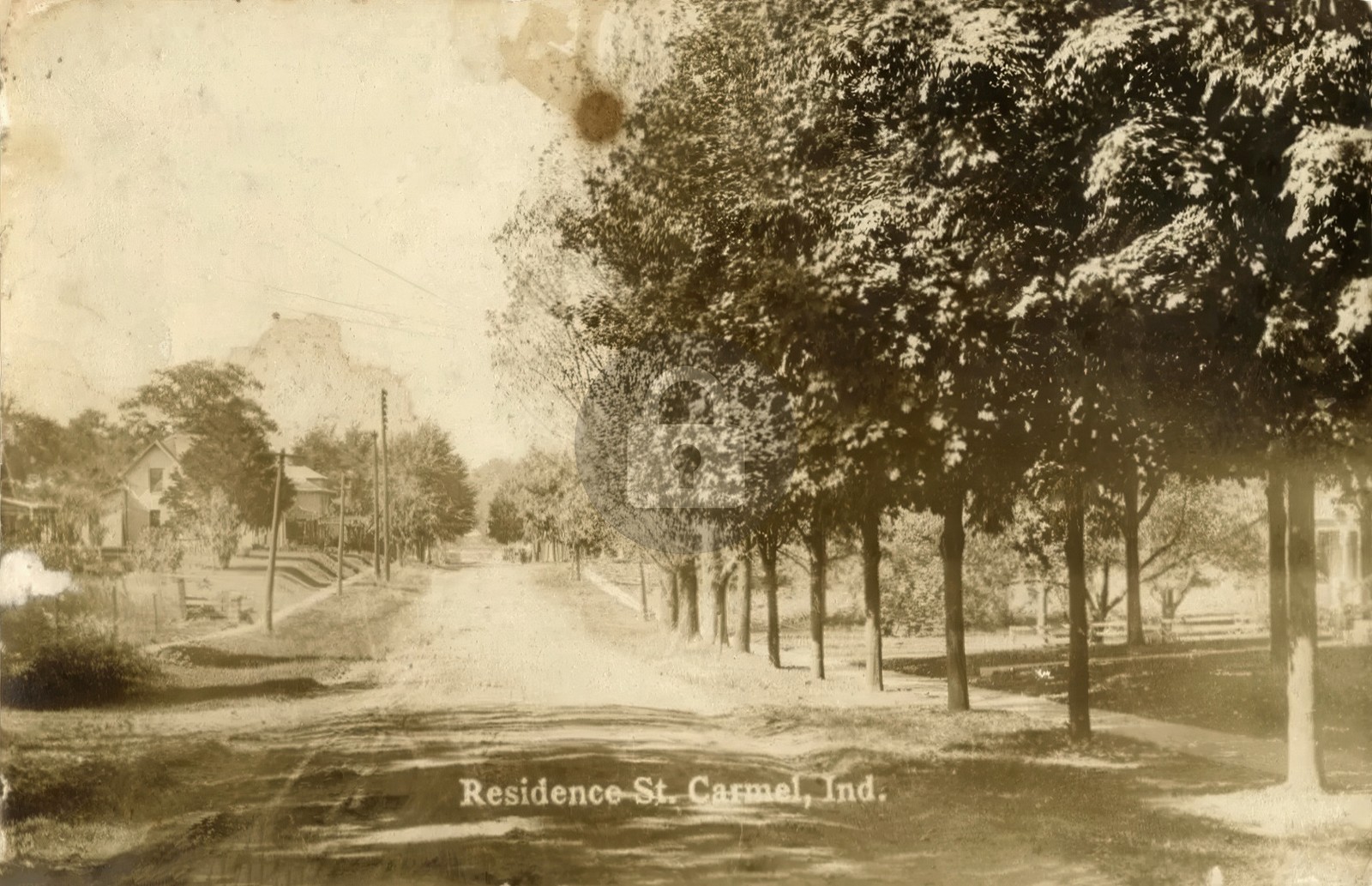 Residence Street Carmel Indiana IN c1908 RPPC Photo Postcard COPY