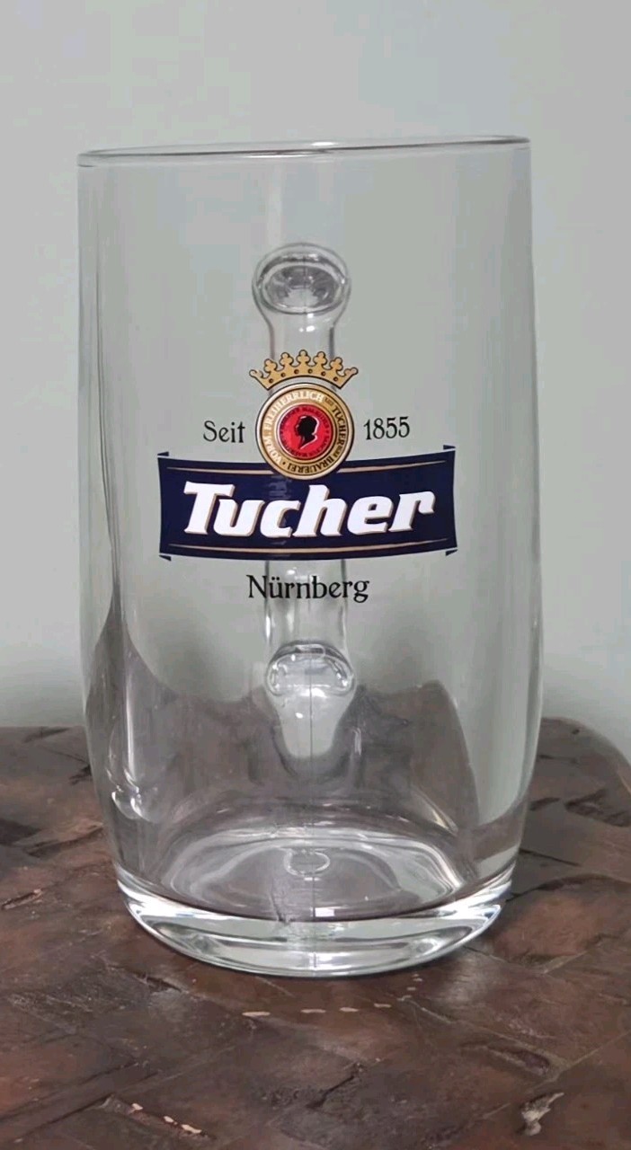 Vintage Tucher Nurnberg German Beer Glass Mug 0.5 Liter
