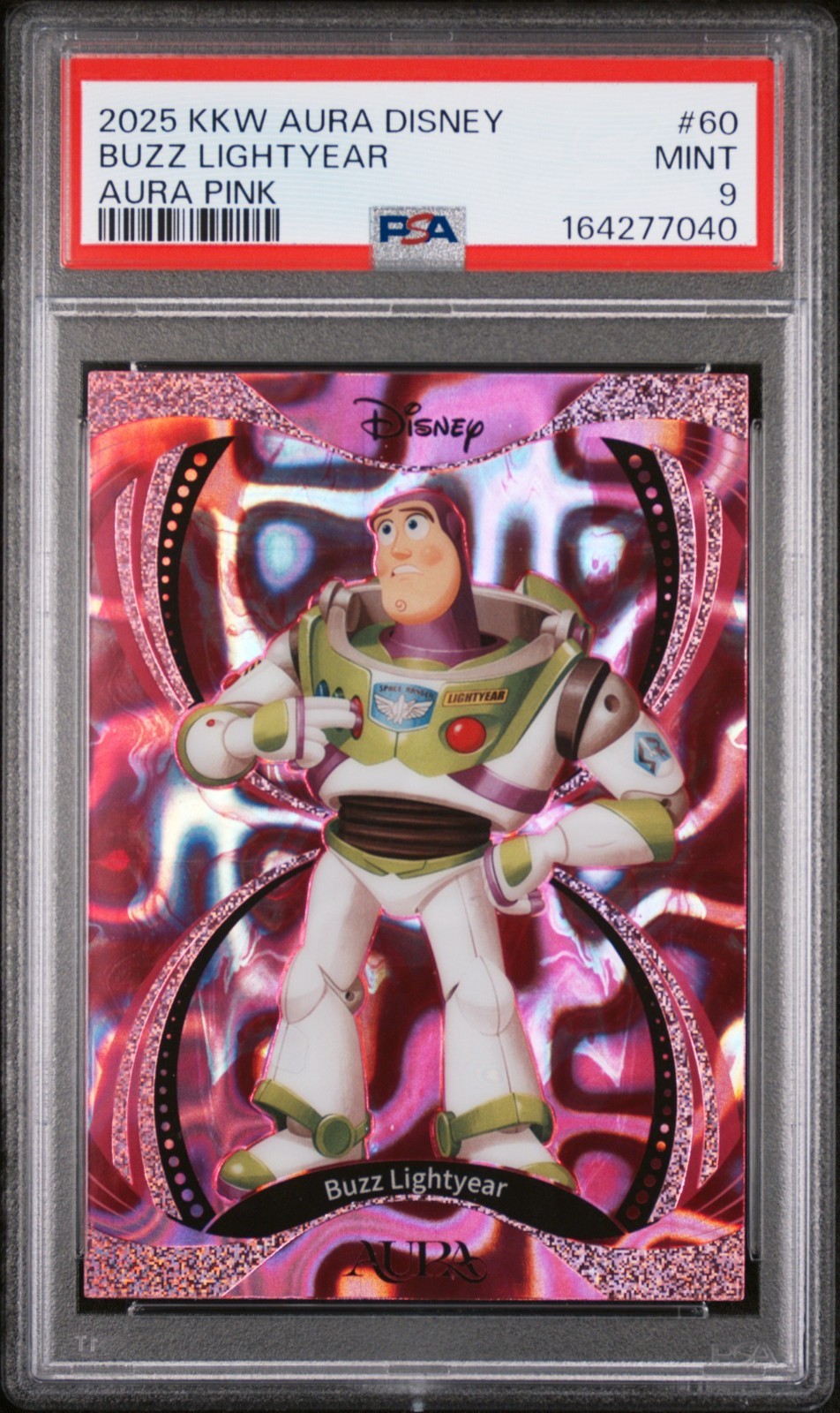 2025 Kakawow Aura Disney Buzz Lightyear 45/45 Omega Aura Pink PSA Mint 9 #60