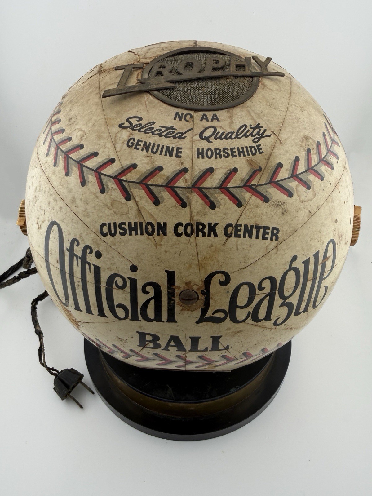 RARE Antique 1940s Trophy Official League Ball Baseball Globe Tube Radio NR