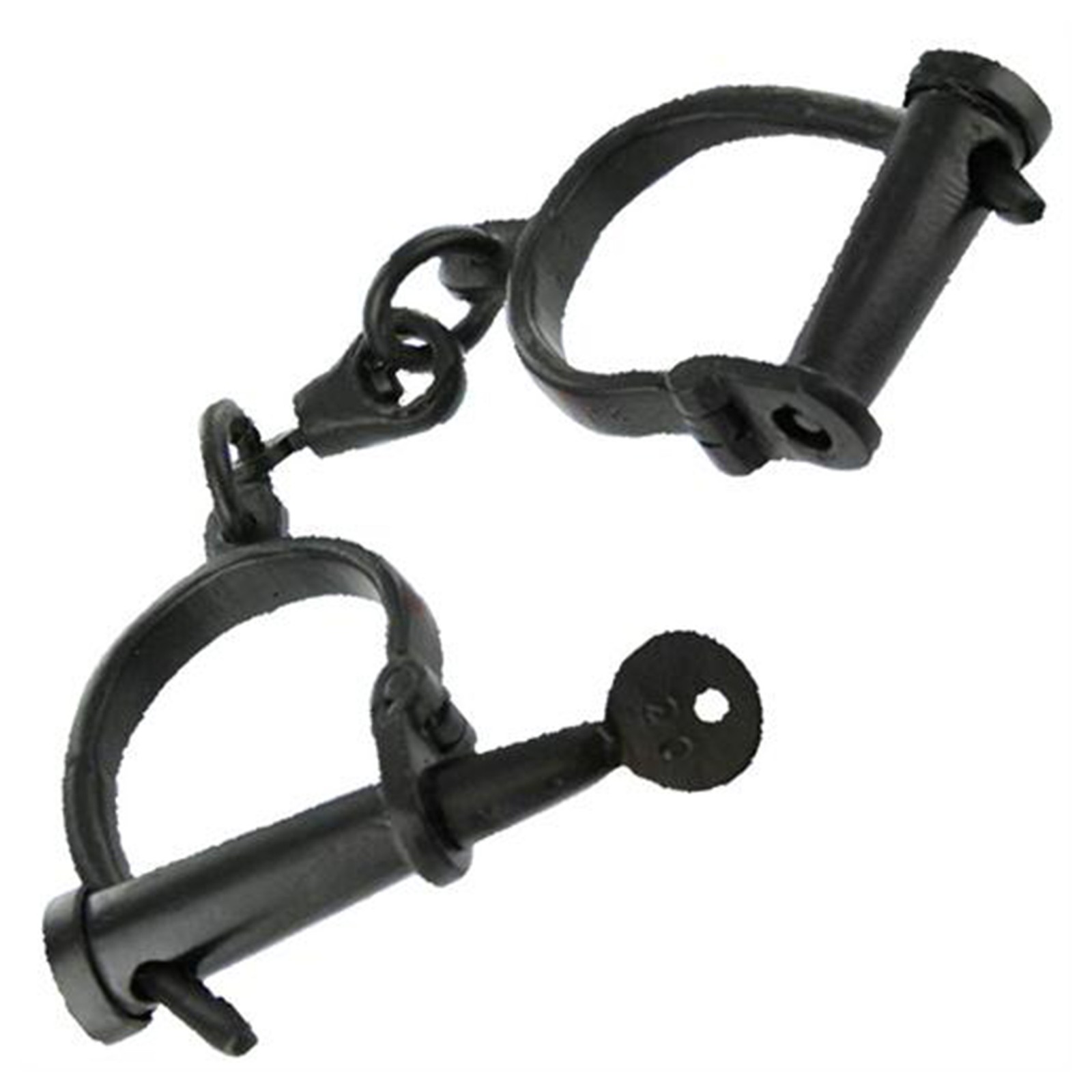Medieval Iron Shackles Hand Forged Dungeon Handcuffs Blackened Steel for LARP