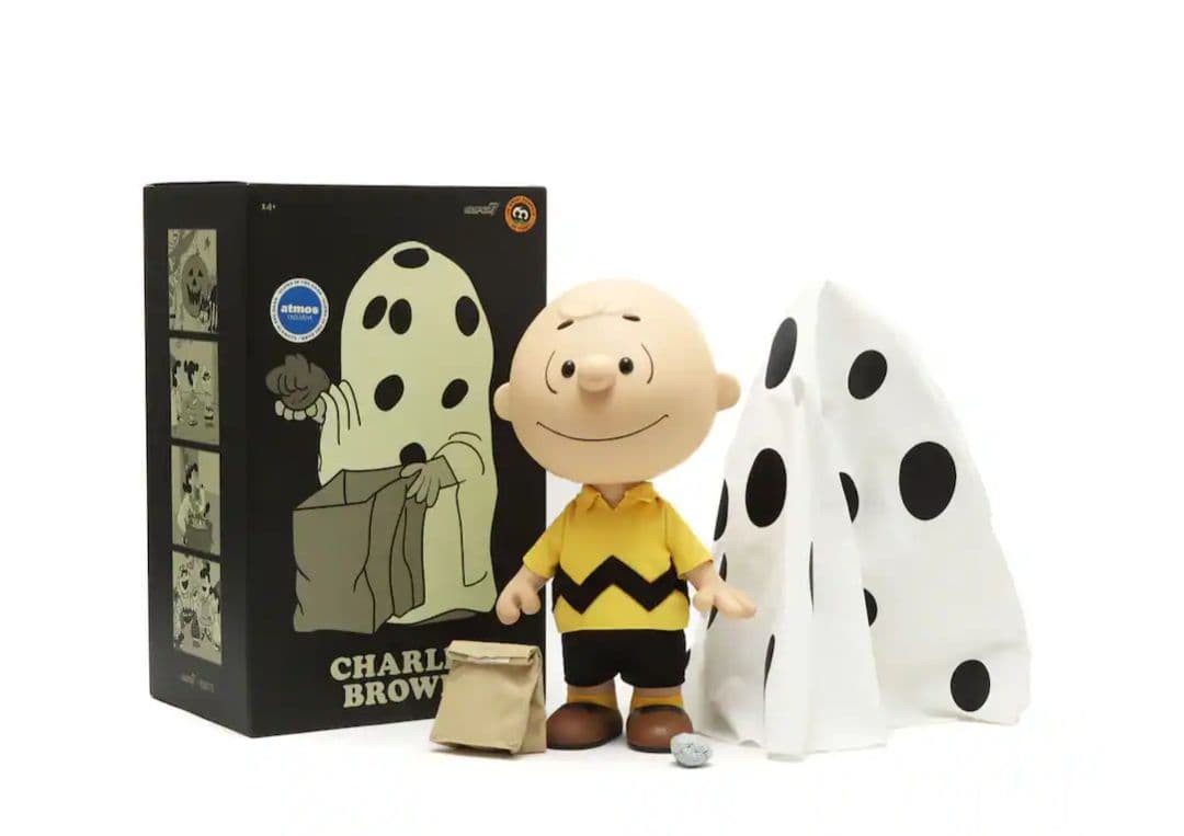 NEW Super7 Peanuts Supersize Vinyl Charlie Brown Ghost Sheet Glow atmos from JPN