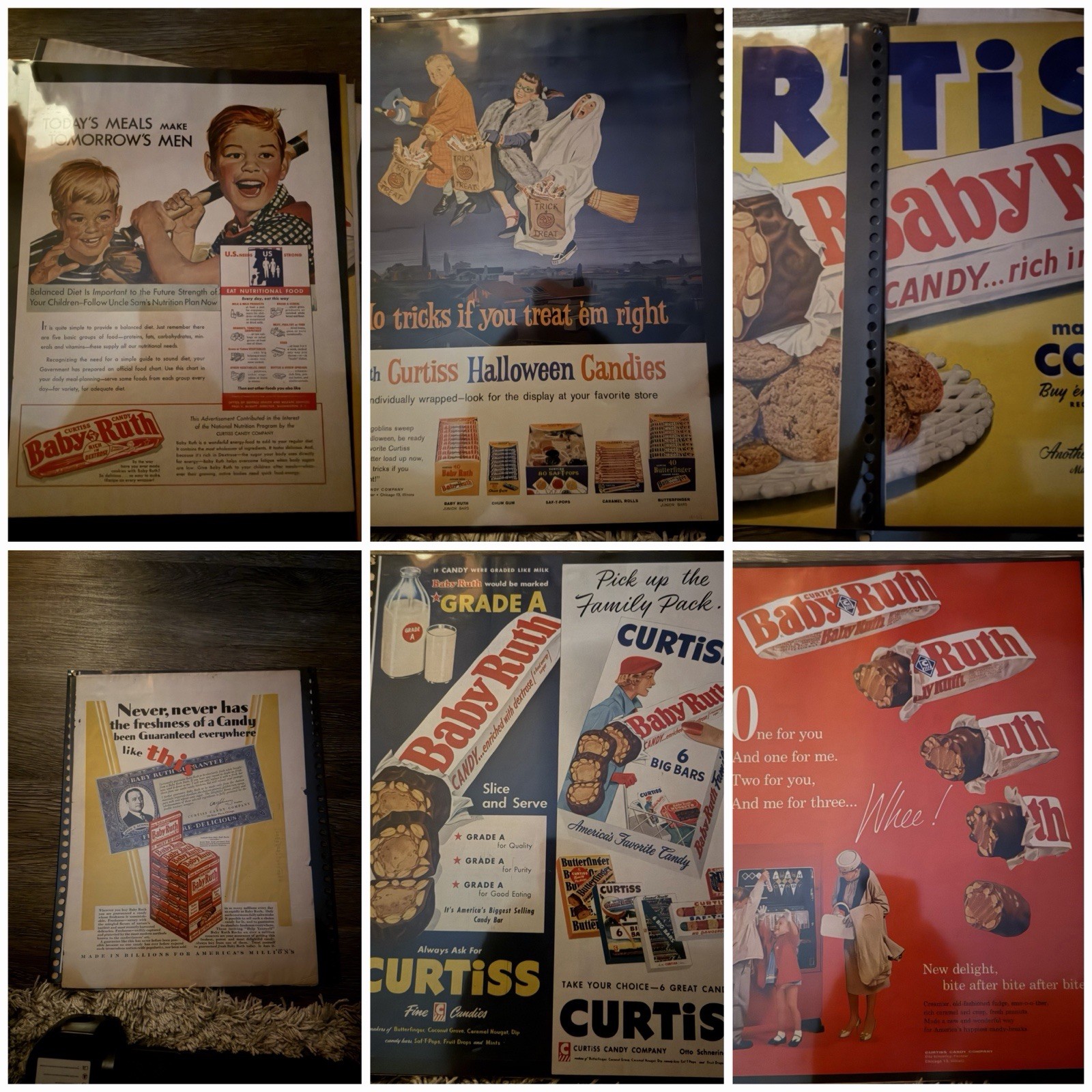 Ultimate Vintage Baby Ruth Archive Lot 1928-1960s Ads Rare Display Box Curtiss
