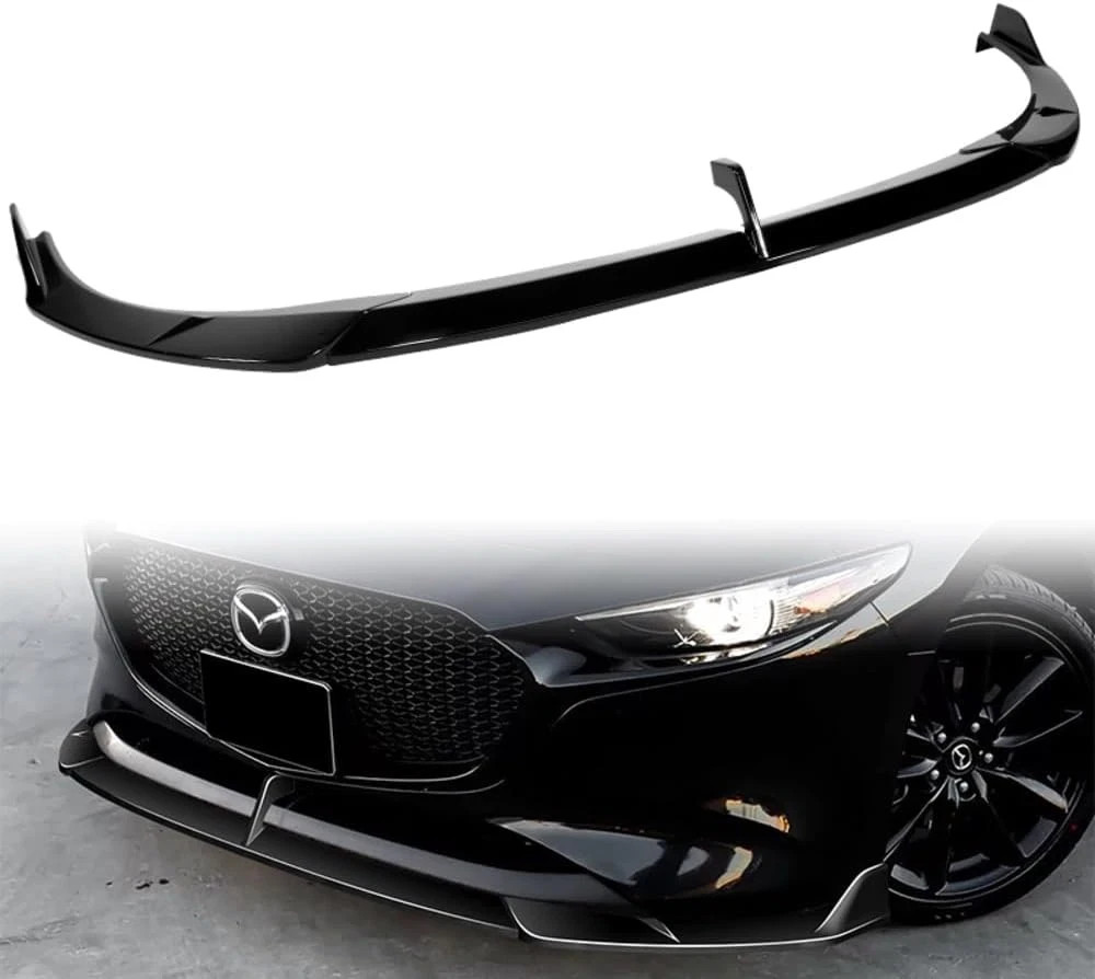 Q1-TECH, Front Bumper Lip Fit for Compatible with 2019-2024 Mazda 3 Hatchback /