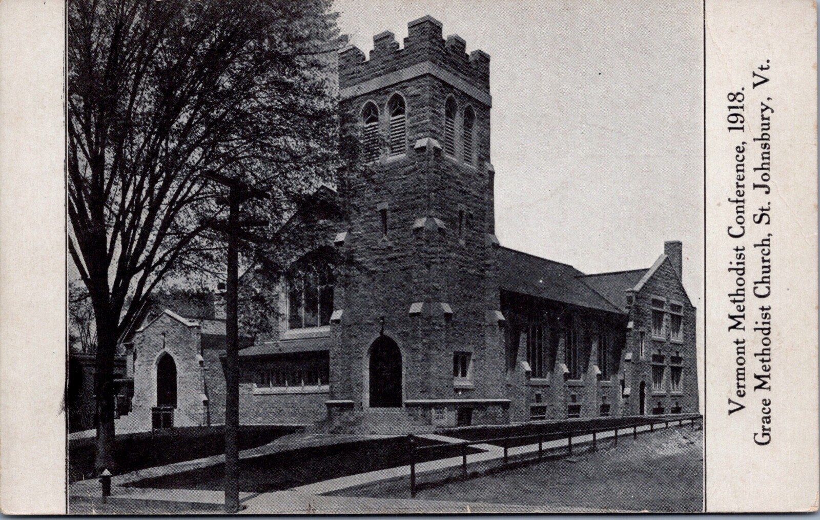 Postcard c1918 Methodist Conference Grace Methodist Church St. Johnsbury Vermont
