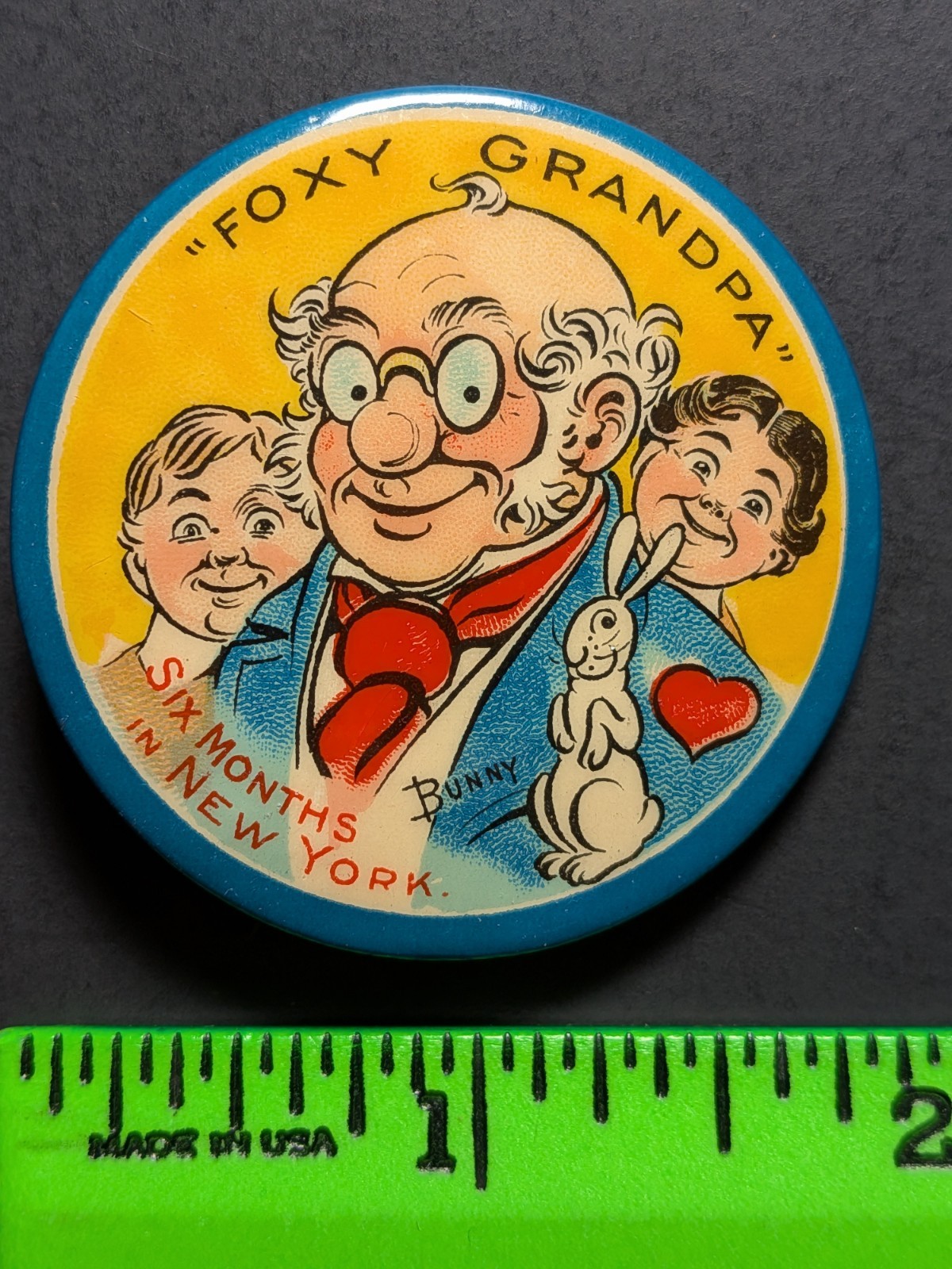 Vintage Foxy Grandpa Cartoon Comic Strip Pinback Pin