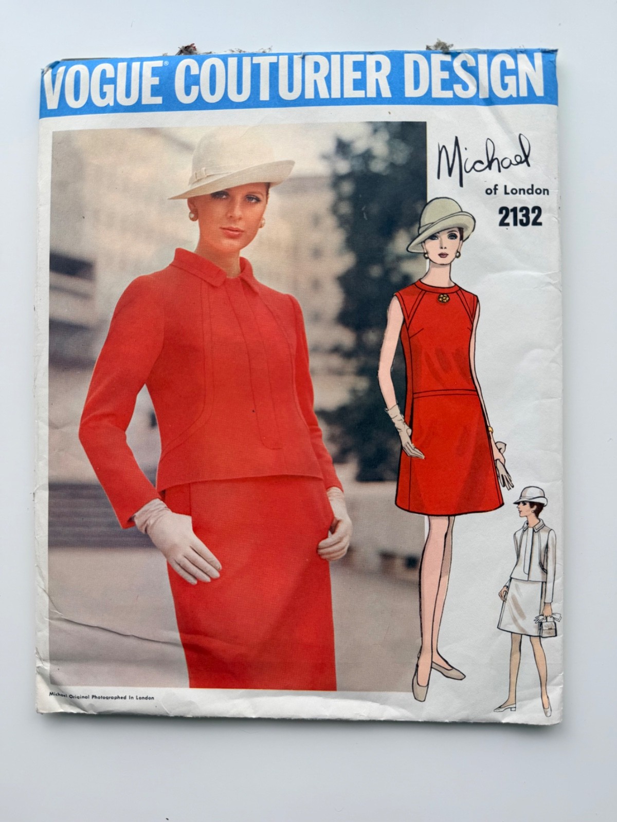 Vintage 1960s Vogue Couturier 2132 Michael London Suit Dress, Sz 12 Uncut, FF