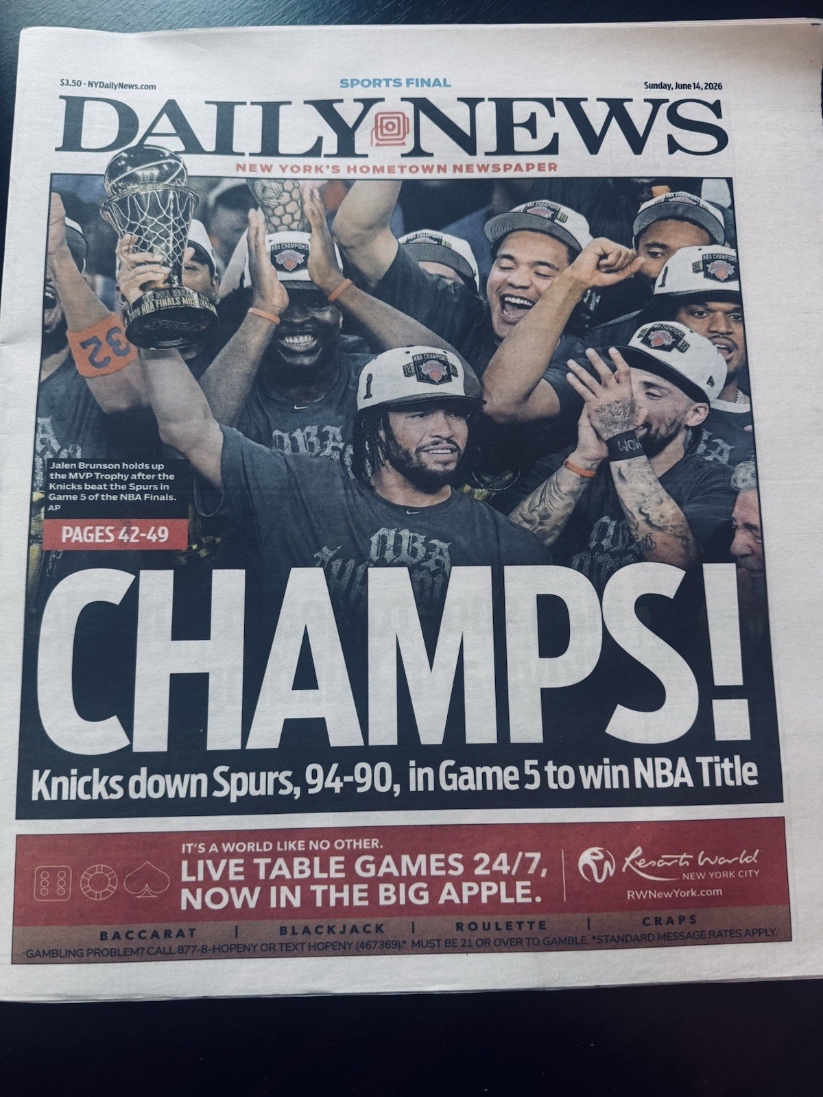 Daily News Front Page 