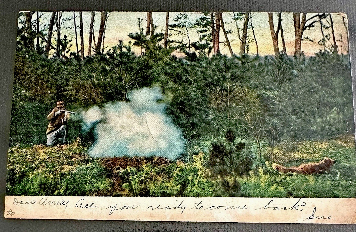 1907 Fox Hunting Postcard Un-Divided From  Dover, Pa. RFD.