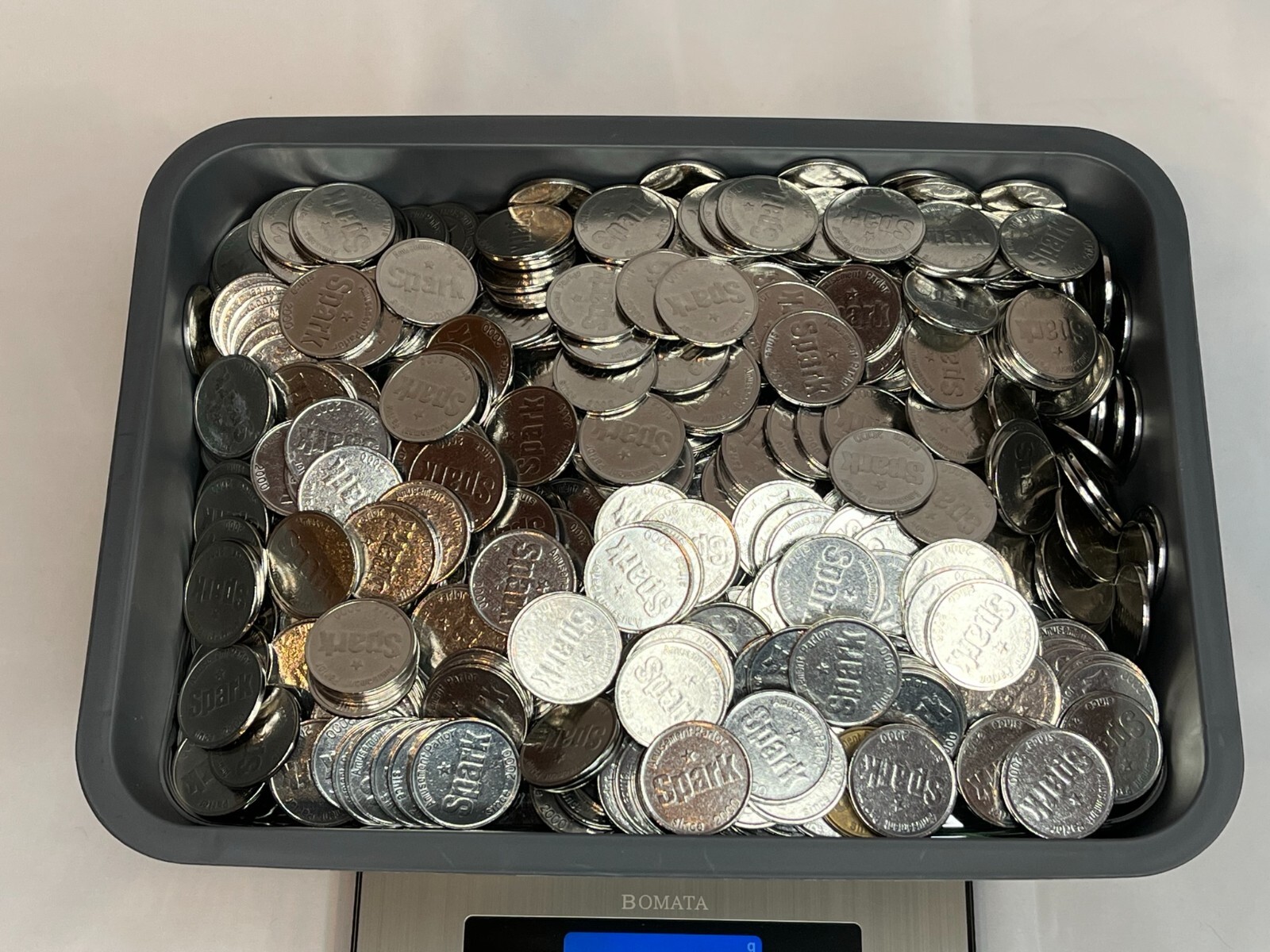 500 PACHISLO SLOT MACHINE TOKENS - Standard 0.984inch 25mm USED CLEANED