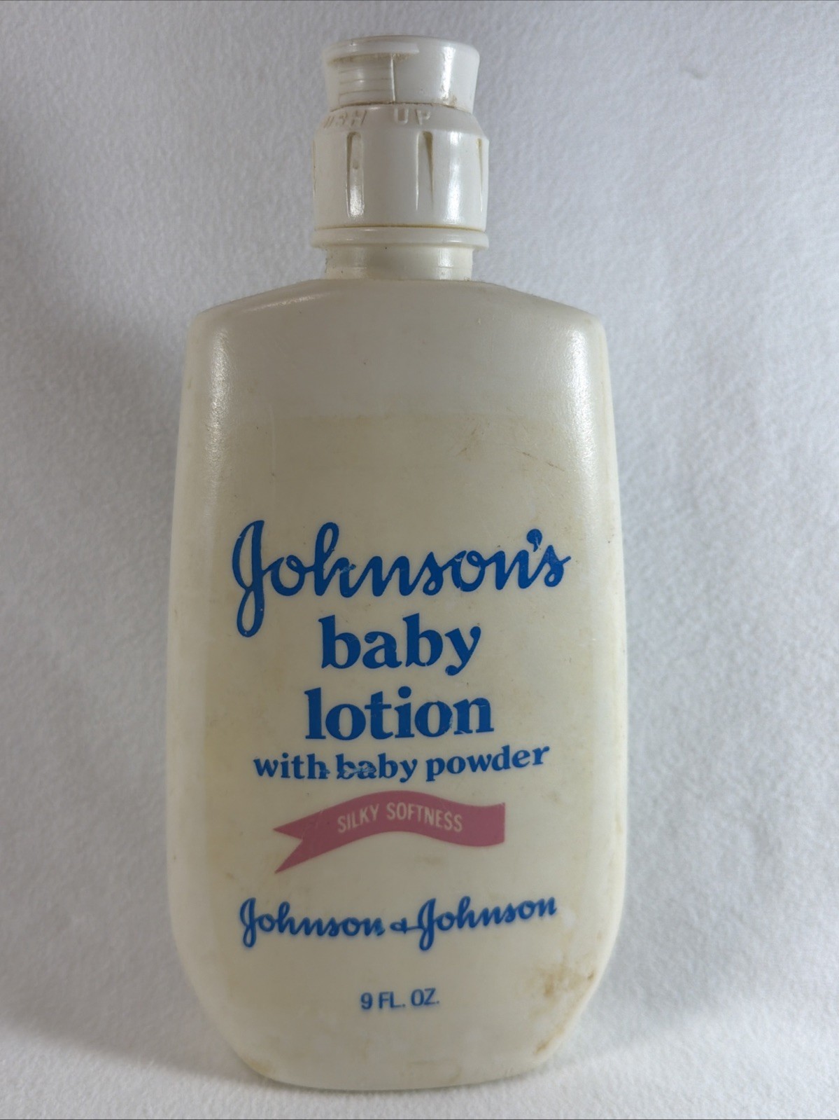 Vintage Johnson\'s Baby Lotion 1970s White Bottle Over 1/2 Full READ MOVIE PROP