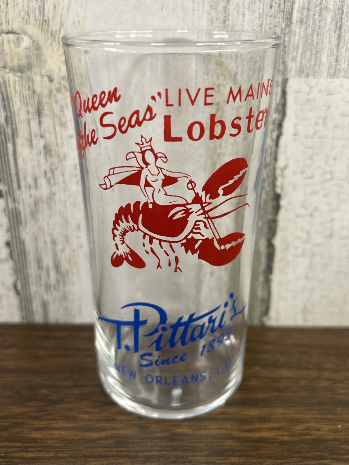 T Pittari’s Restaurant Glass New Orleans LA Queen Of The Seas Live Maine Lobster