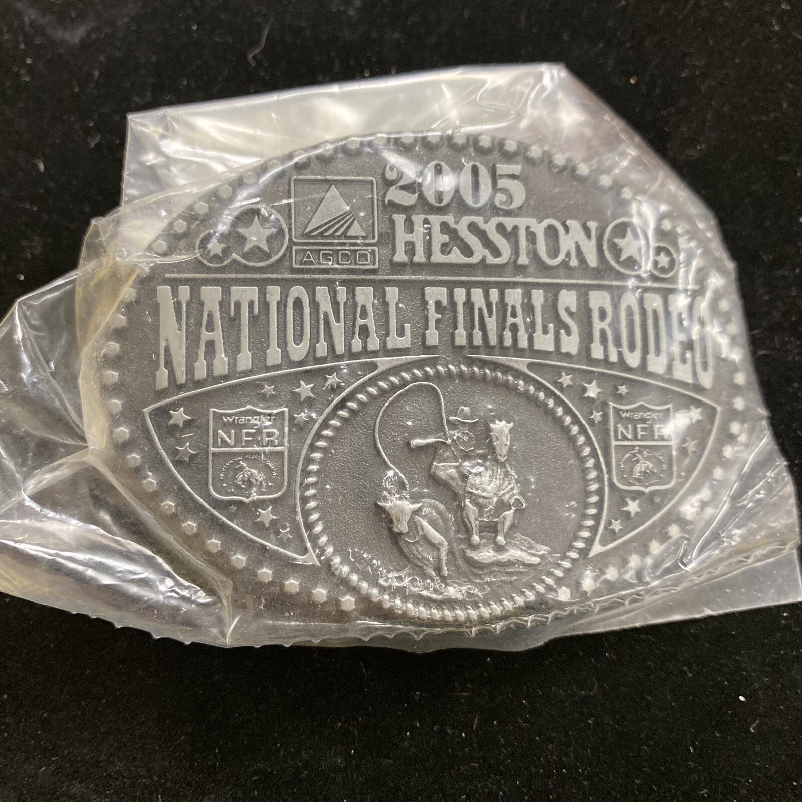 2005 Hesston National Finals Rodeo NFR Youth Belt Buckle Montana Silversmiths
