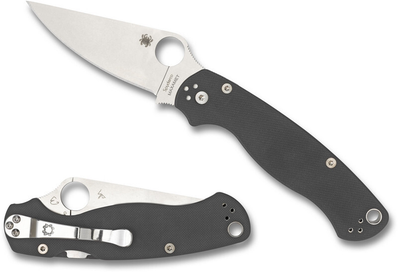 SPYDERCO Para Military 2 DARK GRAY G-10 MAXAMET Steel, Plain Edge, C81GPDGY2