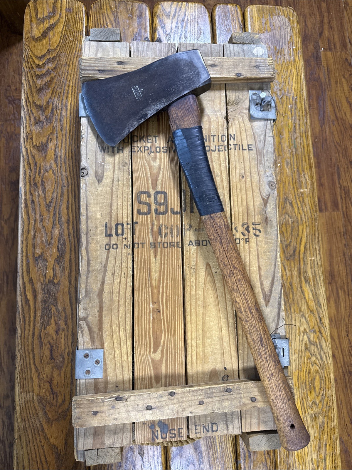 Plumb 5lb Rafting Axe Miners Construction Permabond Original Handle Hickory Vtg