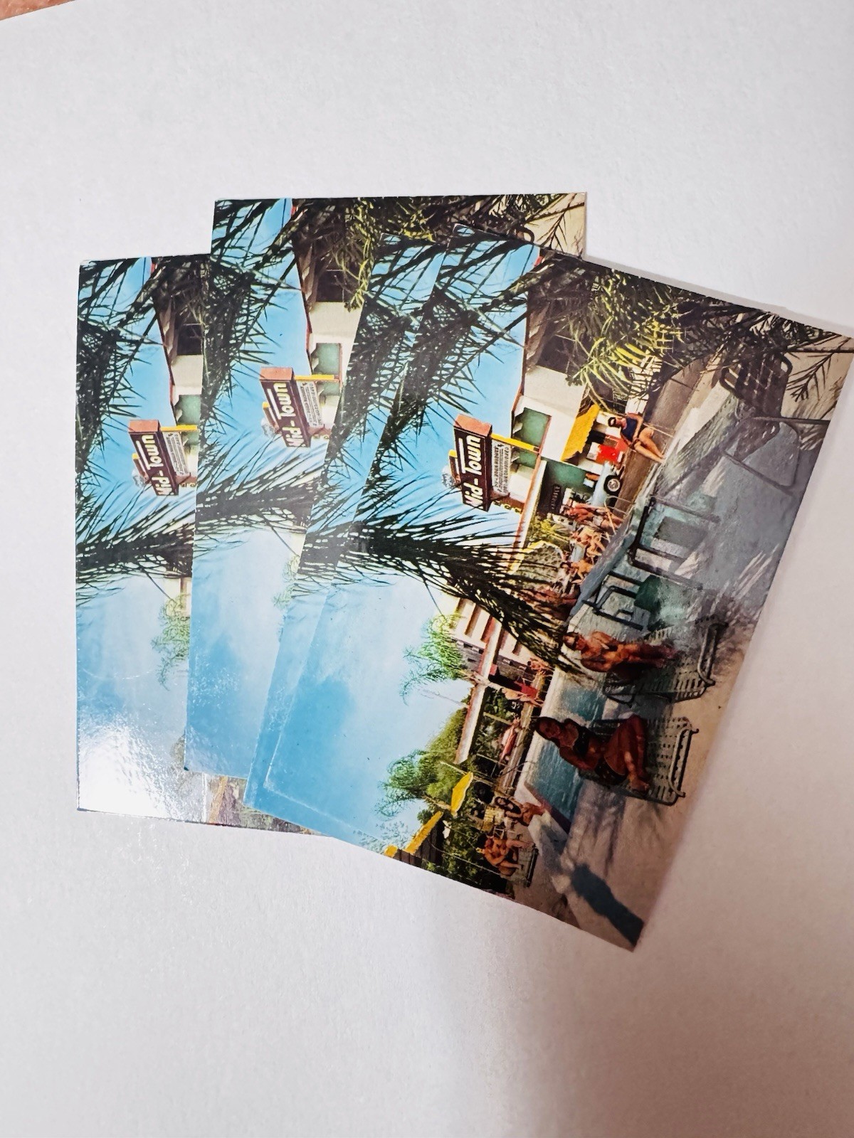 (4) Vintage Mid-Town Motel Daytona Beach FL Business Cards Retro Roadside AAA