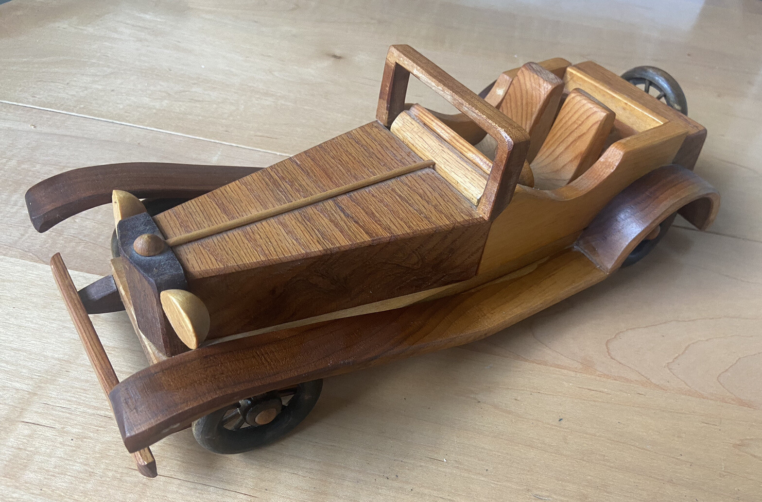 Vintage Handcrafted Wooden Car Jaguar SS 100 Good Condition (S) Nice