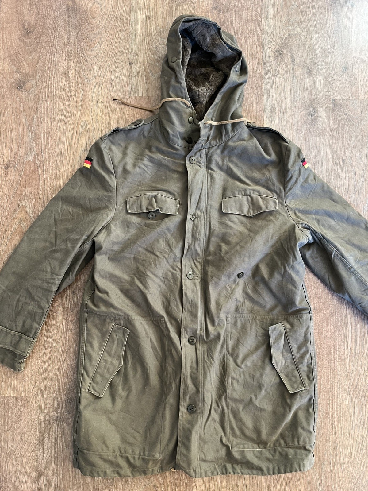 Vintage 1987 West German Army Bundeswehr Parka Gr 12 Fur Liner Military Coat