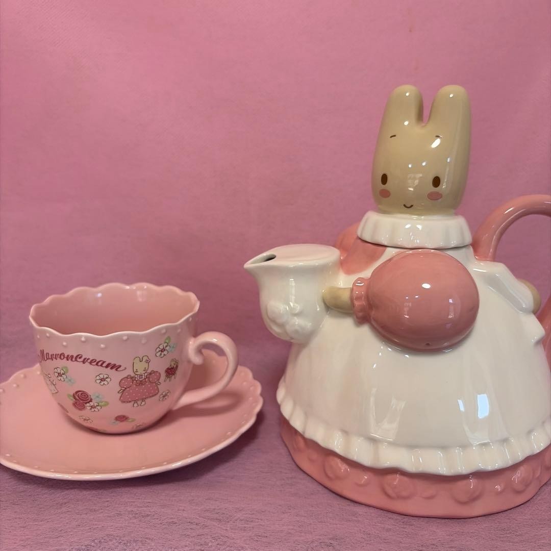 Sanrio Marron Cream Teapot Cup & Saucer Tea Set Vintage Kawaii Rare Japan