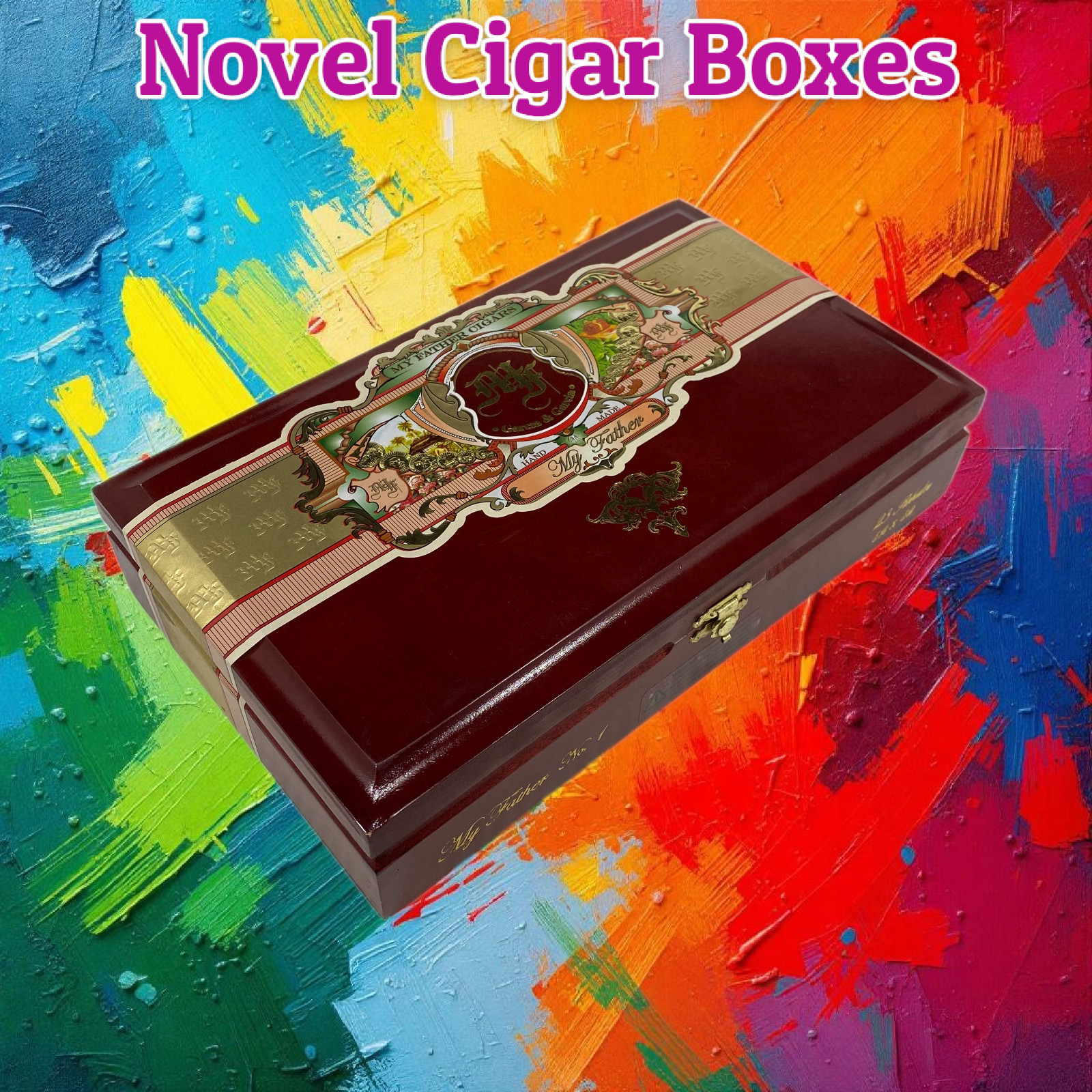 My Father Cigars No1 Empty Wooden Cigar Box 10.5x6.25x2.5