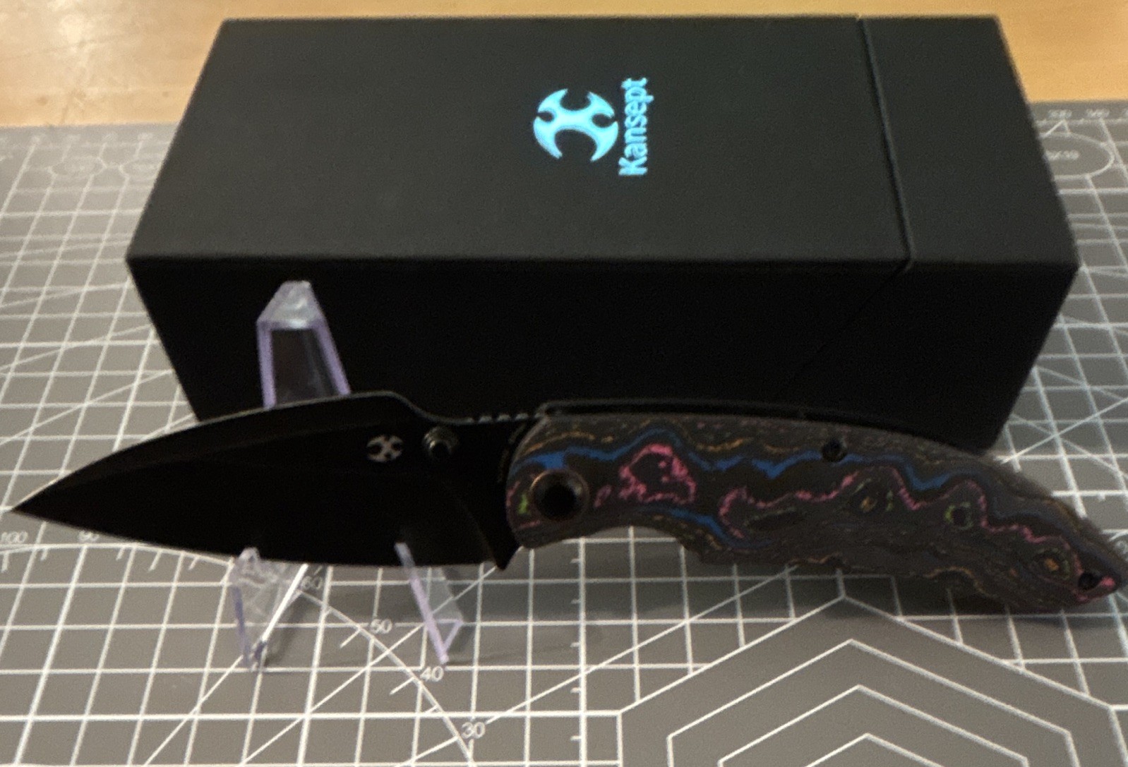Kansept Falk K1142A2 Pocketknife Elmax Blackwash Carbon Fiber Liner Lock