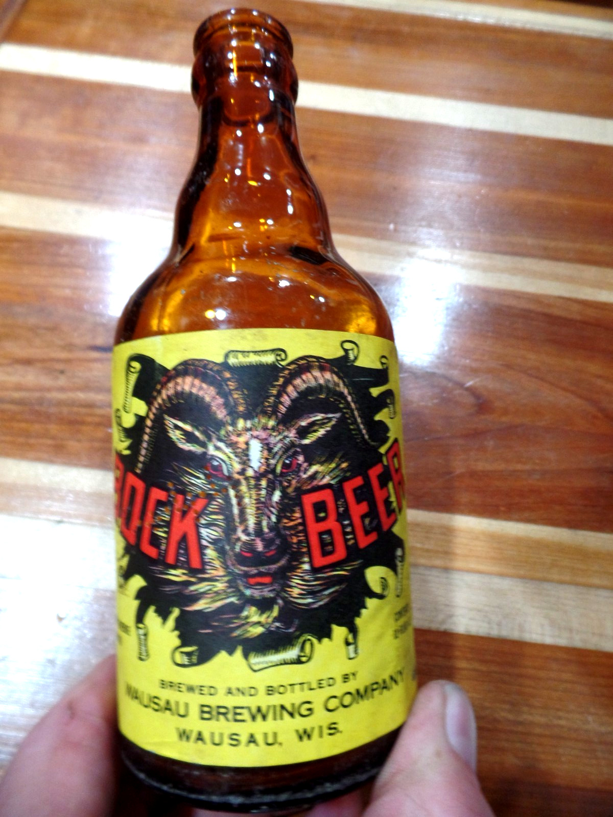 RARE VINTAGE 1944 WAUSAU BREWING BOCK BEER STEINIE BOTTLE WAUSAU WISCONSIN WIS