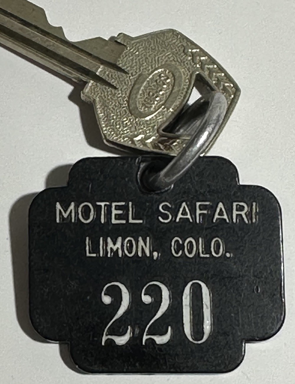 1970’s Motel Safari Limon, Colorado Hotel Room Key & Fob #220