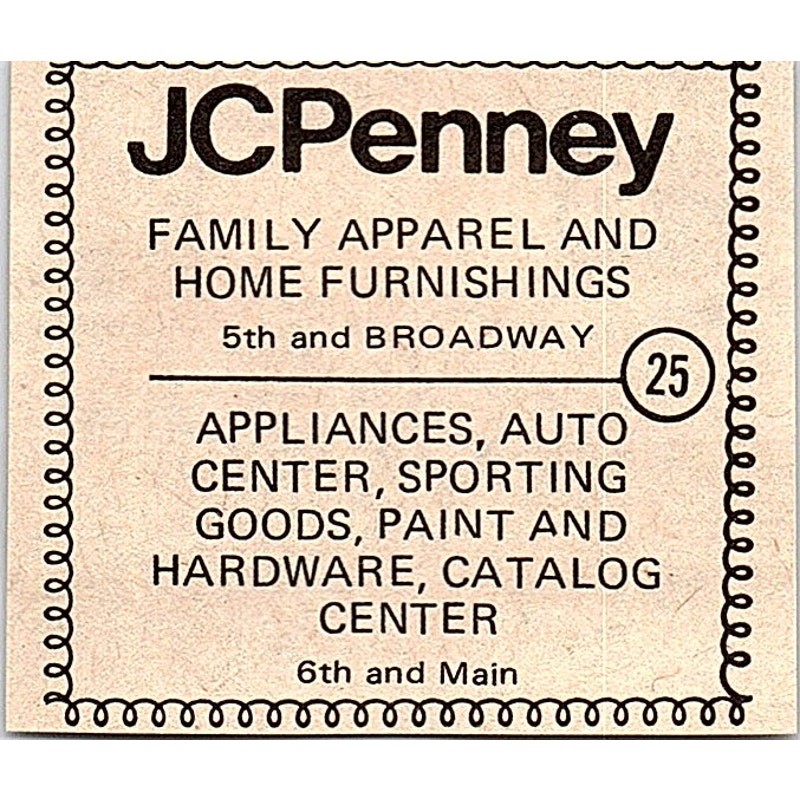 JC Penney Family Apparel & Home Furnishing 1977 North Dakota Tourism Ad SAG6-S22