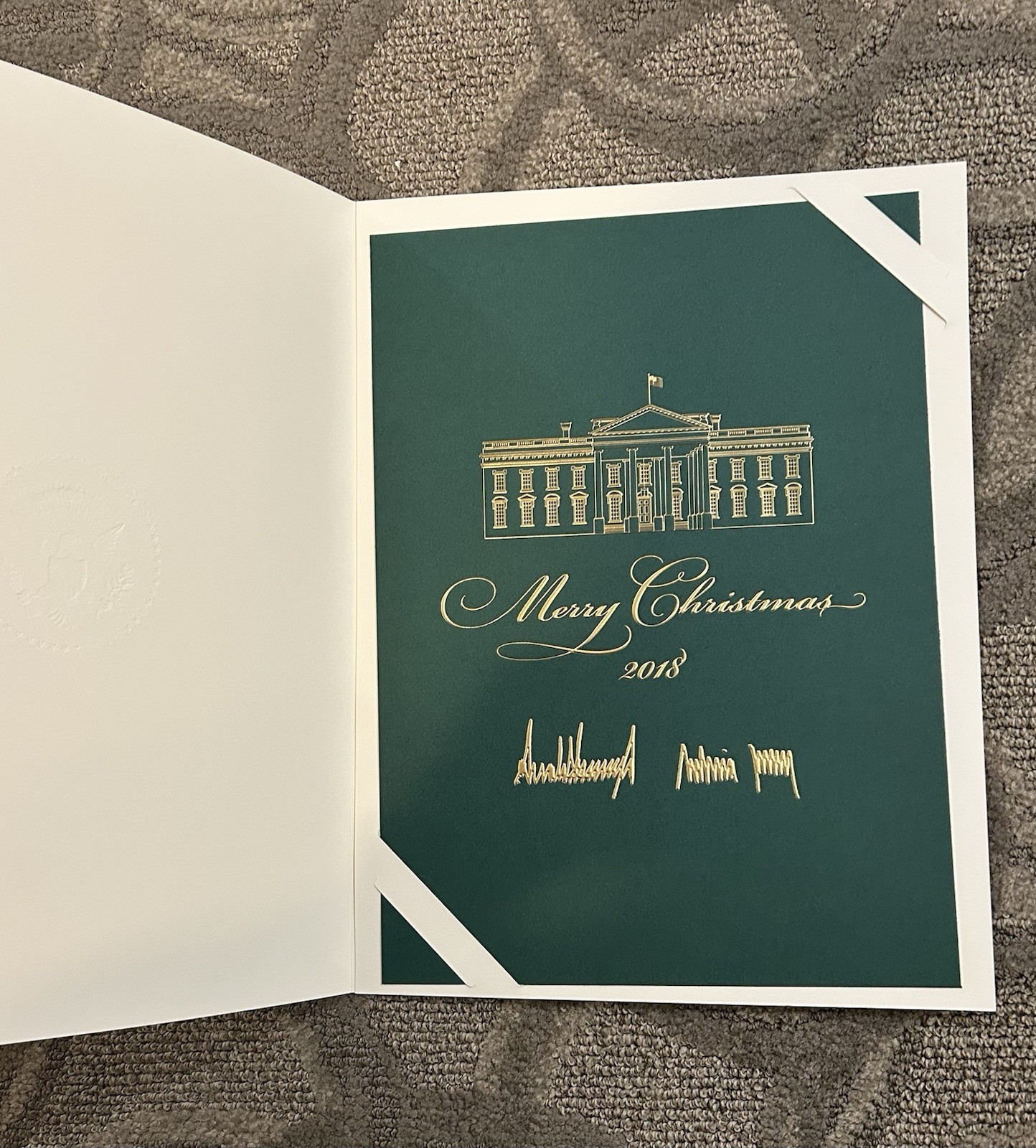 Trump 2018 White House Christmas Card Large & Env President  Republican GOP MAGA