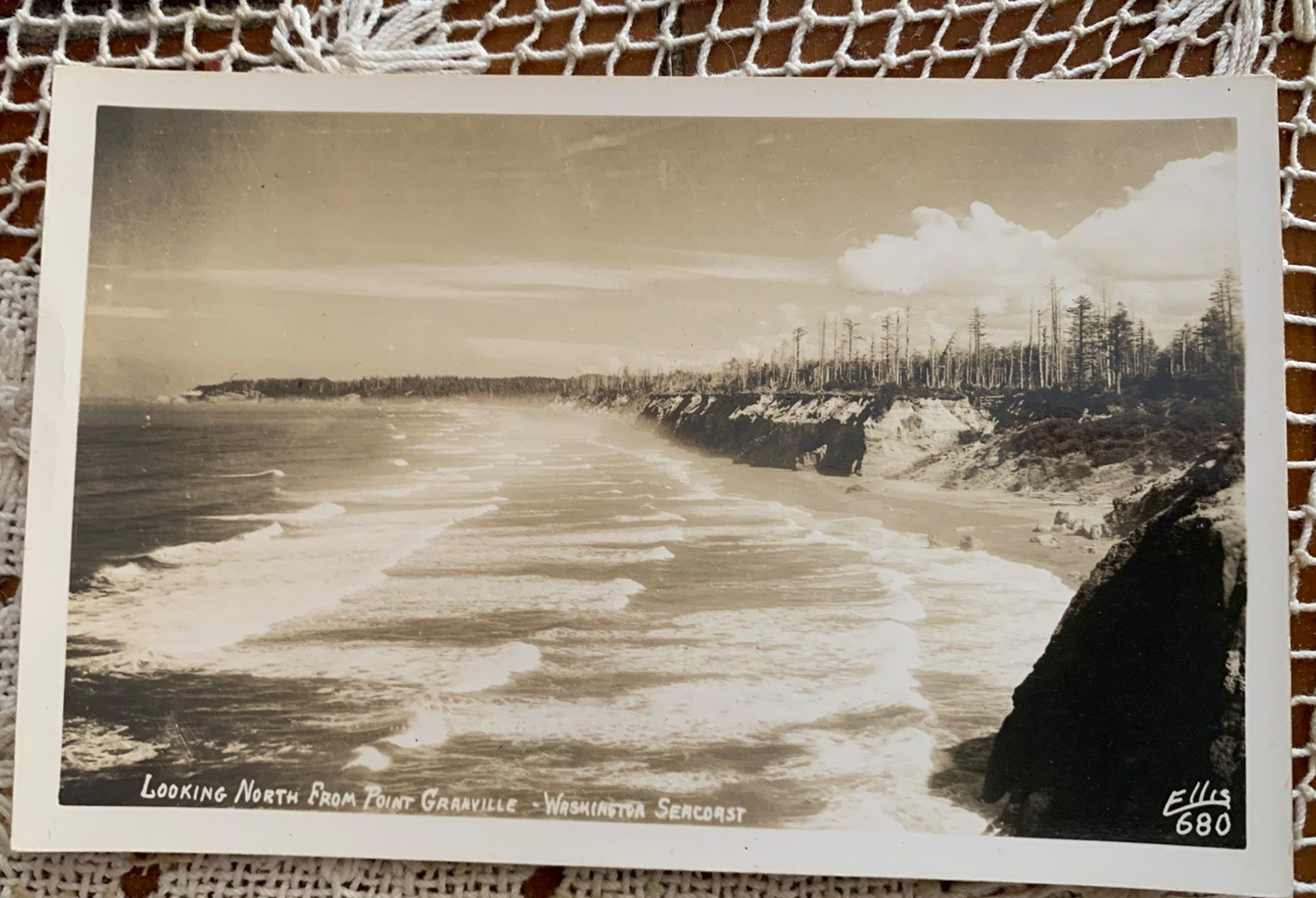 RPPC Photo Postcard Looking North from Point Granville Washington Seacoast